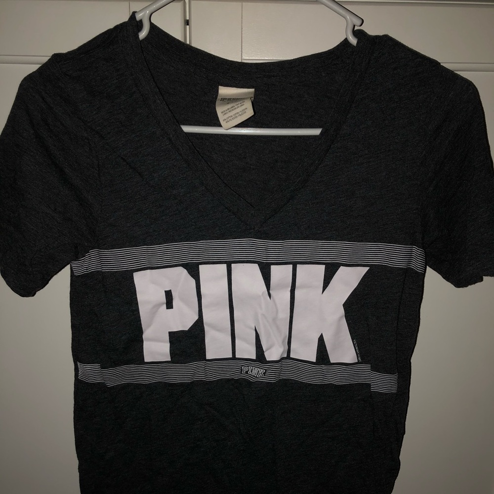 PINK grey t shirt top